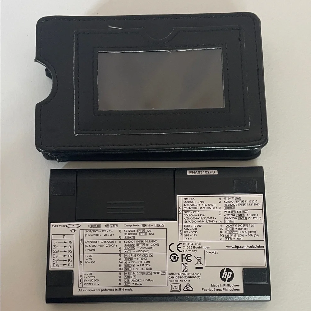 HP 12c Platinum Calculator with Black and White Design